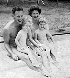 Family by the pool