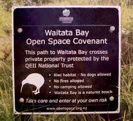 Waitata Bay sign